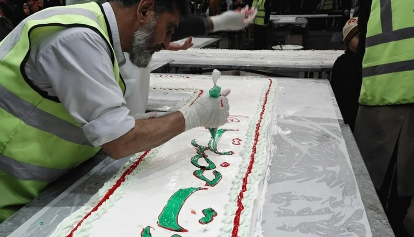 پخت و توزیع کیک میلاد ۷۰ متری در قم