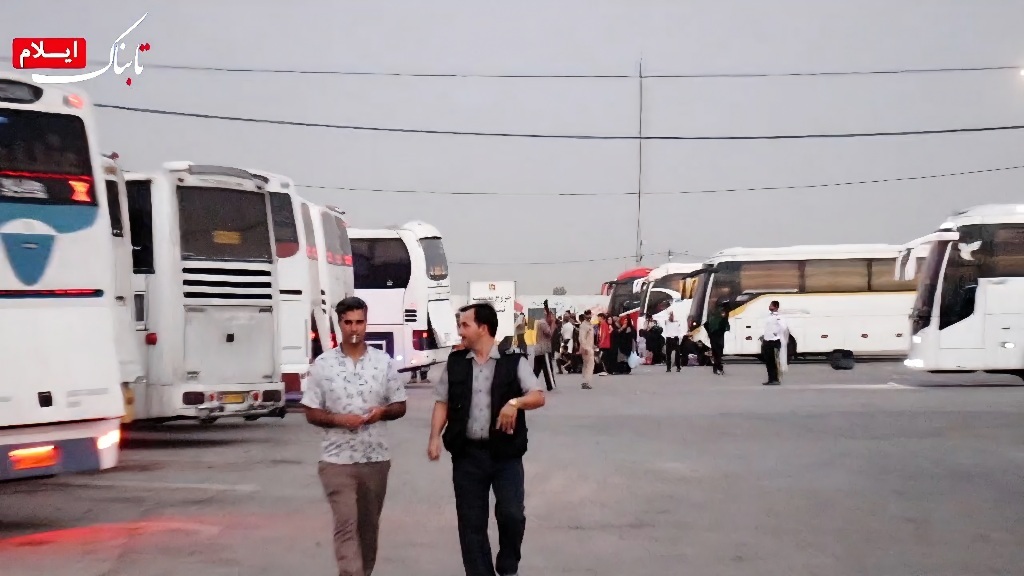 هماهنگی ناوگان و تأمین بهموقع اتوبوس/کمترین معطلی زائران در پایانه برکت مهران + فیلم هماهنگی ناوگان و تأمین بهموقع اتوبوس/کمترین معطلی زائران در پایانه برکت مهران + فیلم