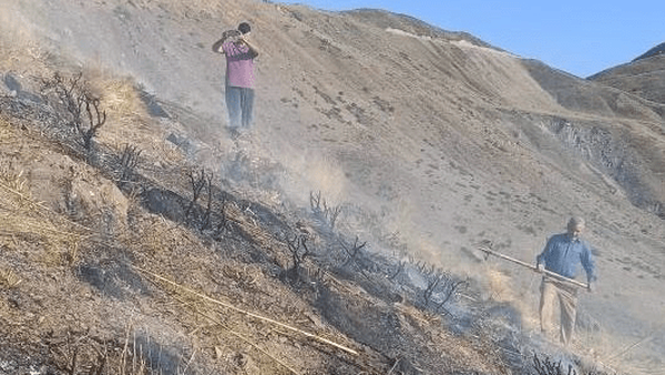 آتش سوزی در الموت غربی مهار شد آتش سوزی در الموت غربی مهار شد
