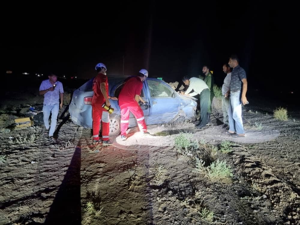 واژگونی تیبا در محور رفسنجان ـ کرمان یک مصدوم برجا گذاشت